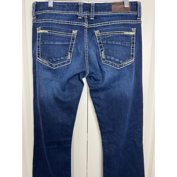 BKE Stella Bootcut Jeans Womens 30L Dark Wash Thick Stitch Low Rise Denim - Picture 15 of 16